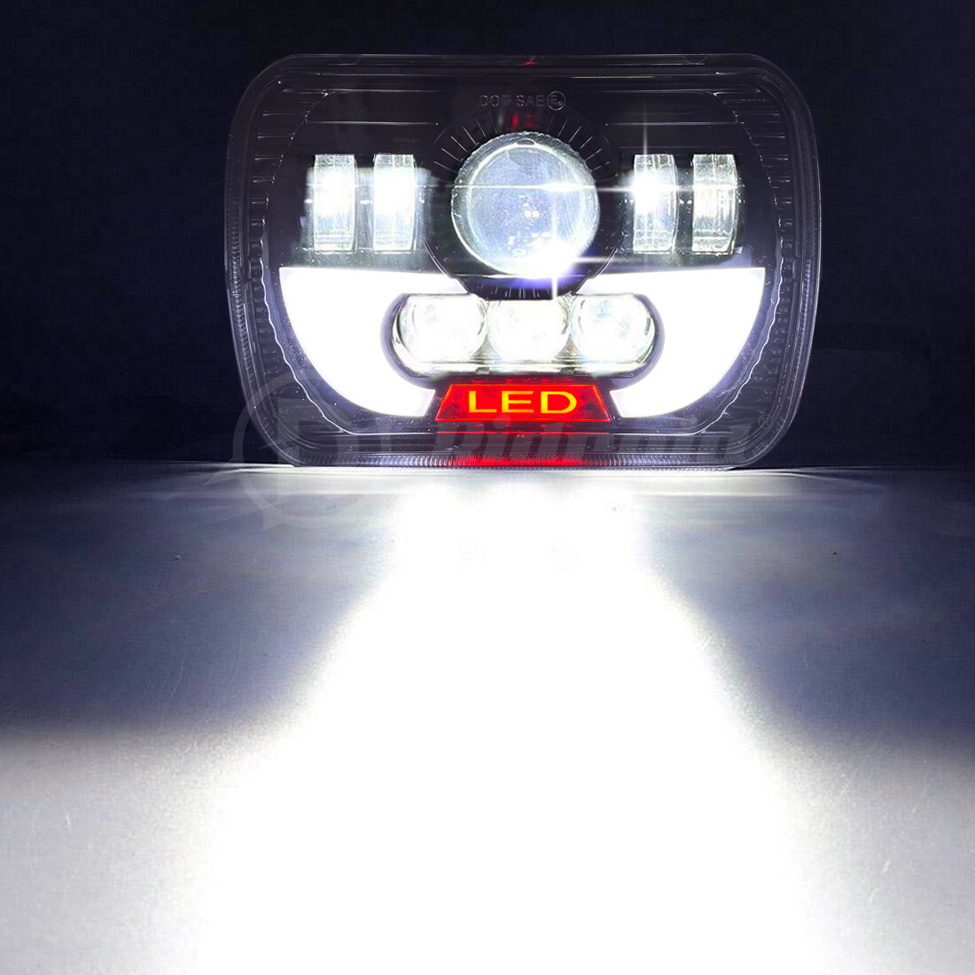 5X7/7X6“ LED Projector Headlight Hi/Lo Beam For Jeep Wrangler Cherokee XJ YJ US