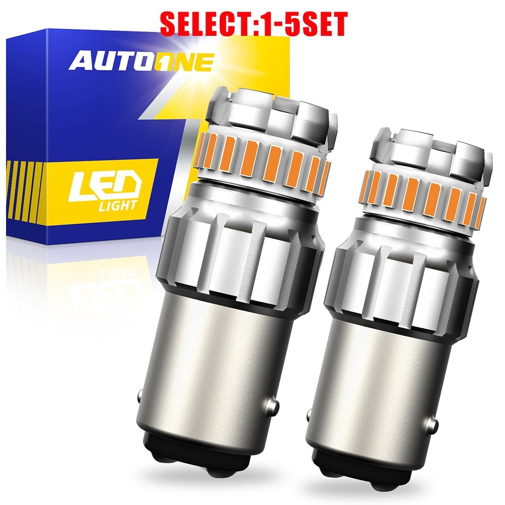 AUTOONE 1157 3000K Amber LED Daytime Running Lights Turn Signal Bulbs 2-10X