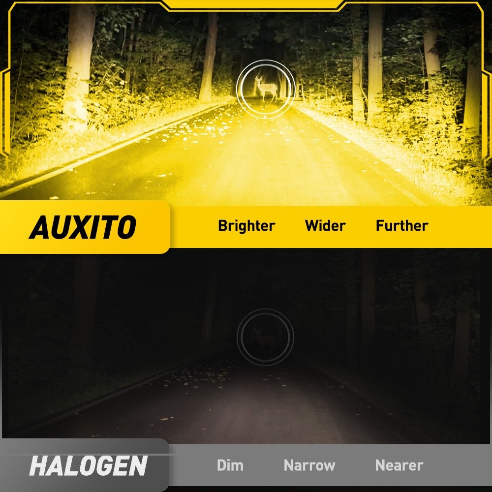 AUXITO 9006 LED Headlight Bulb Low Beam Fog Light CANBUS 3000K GOLDEN YELLOW H
