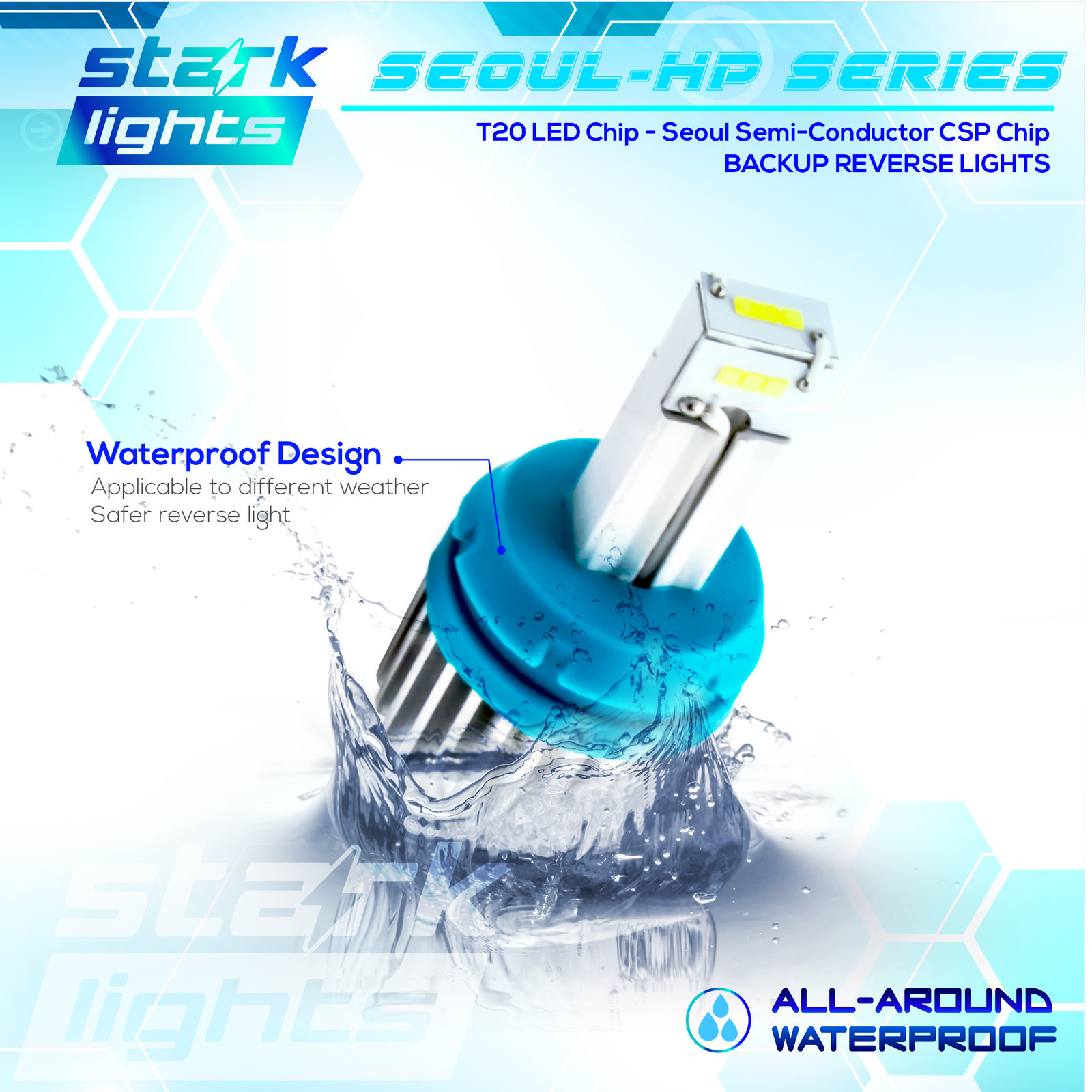 True 2400LM Korean CSP High Power Reverse Back Up Light Bulb Kit 6K White – T20