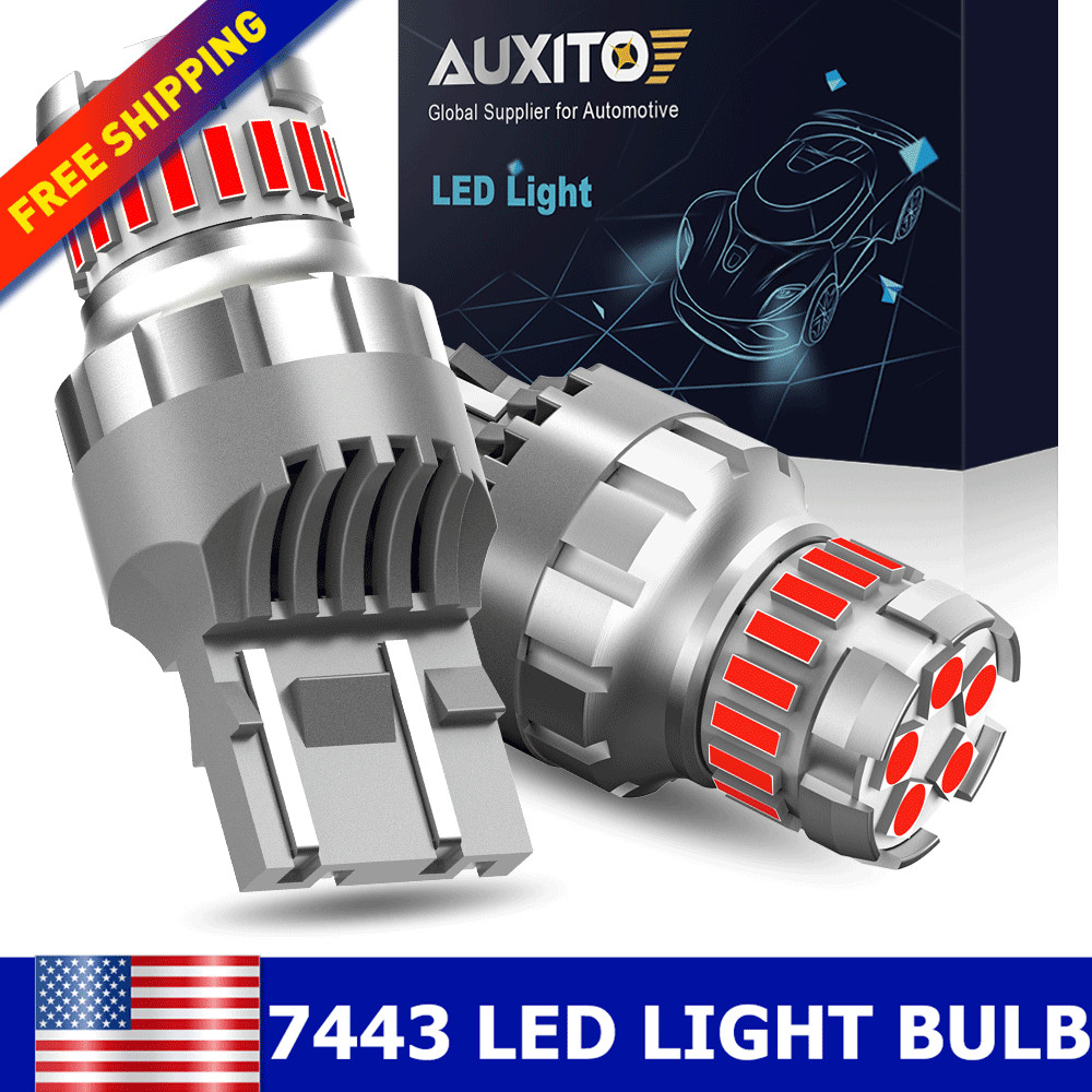 AUXITO 7443 7440 Brake Tail Stop Light Red White Flash Strobe Blinking LED Bulbs