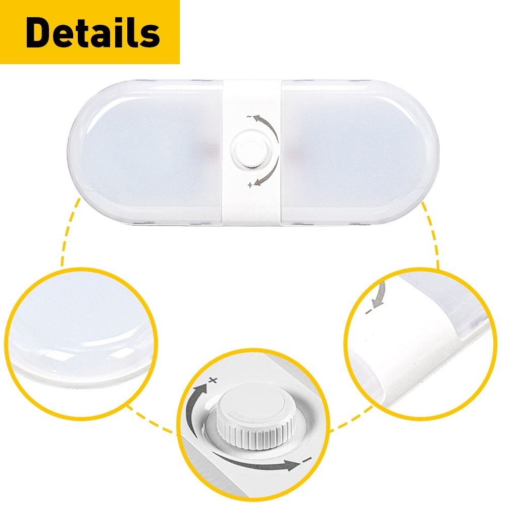 Dimmable 1700LM 3 Color Light Interior 12V24V Ceiling 120Led Dome Lamp RV Camper
