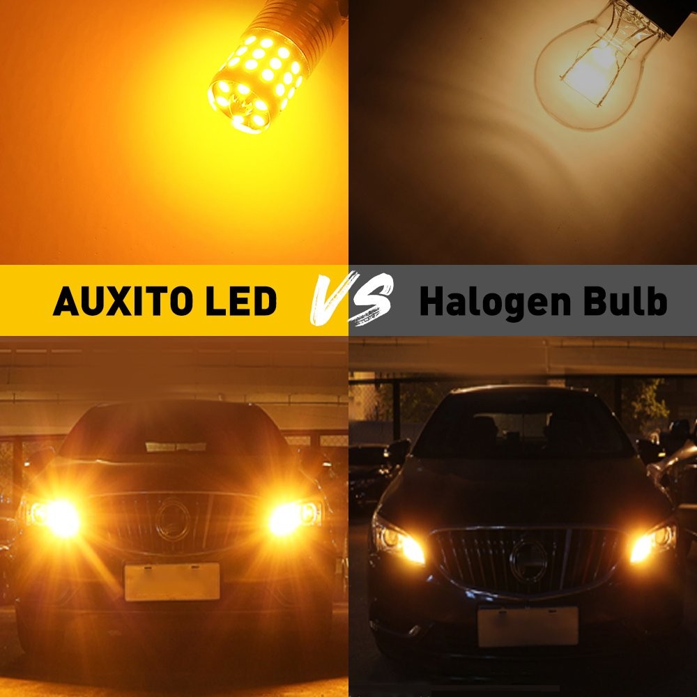 7440 7441 7444 LED Turn Signal Light Bulbs with Built-in Resistor Amber Yellow