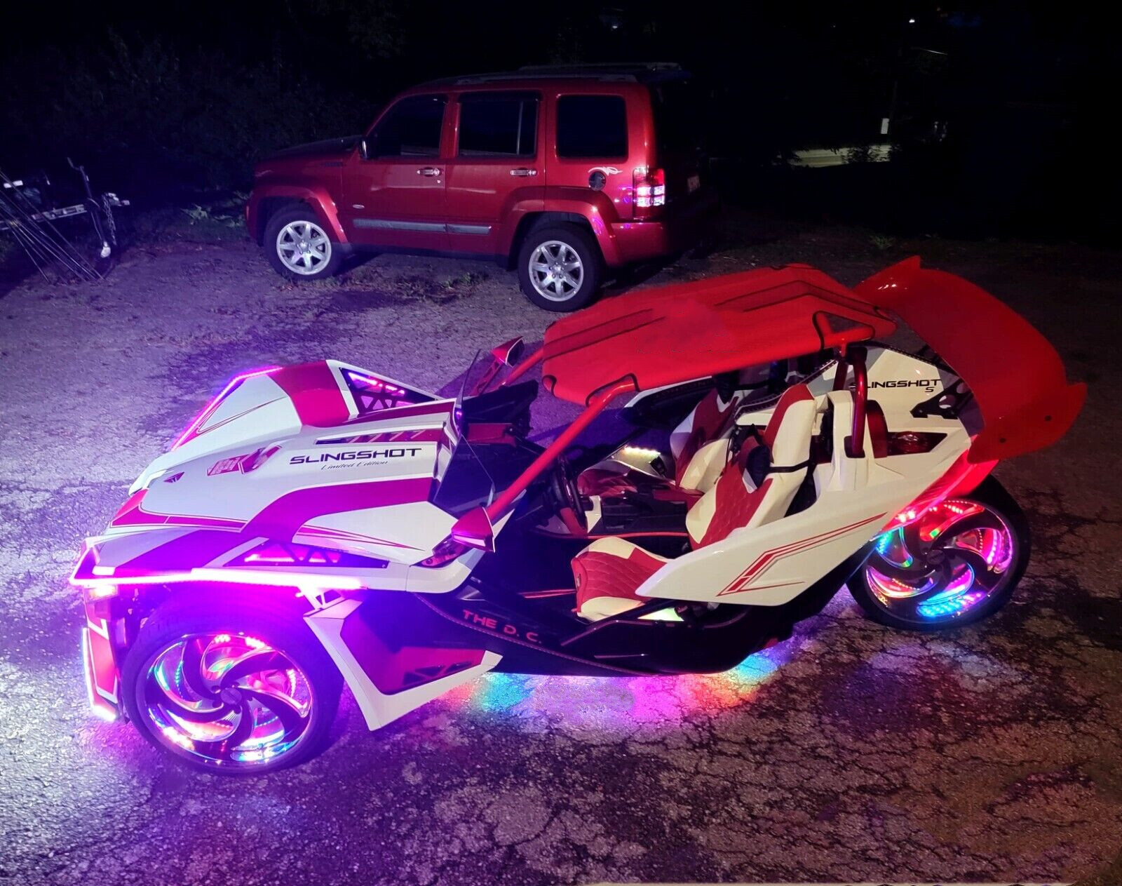 16PCS Triple Row 1/2/3/4/5/6.5FT Treble LEDs CHASING Slingshot Hood Light Strips