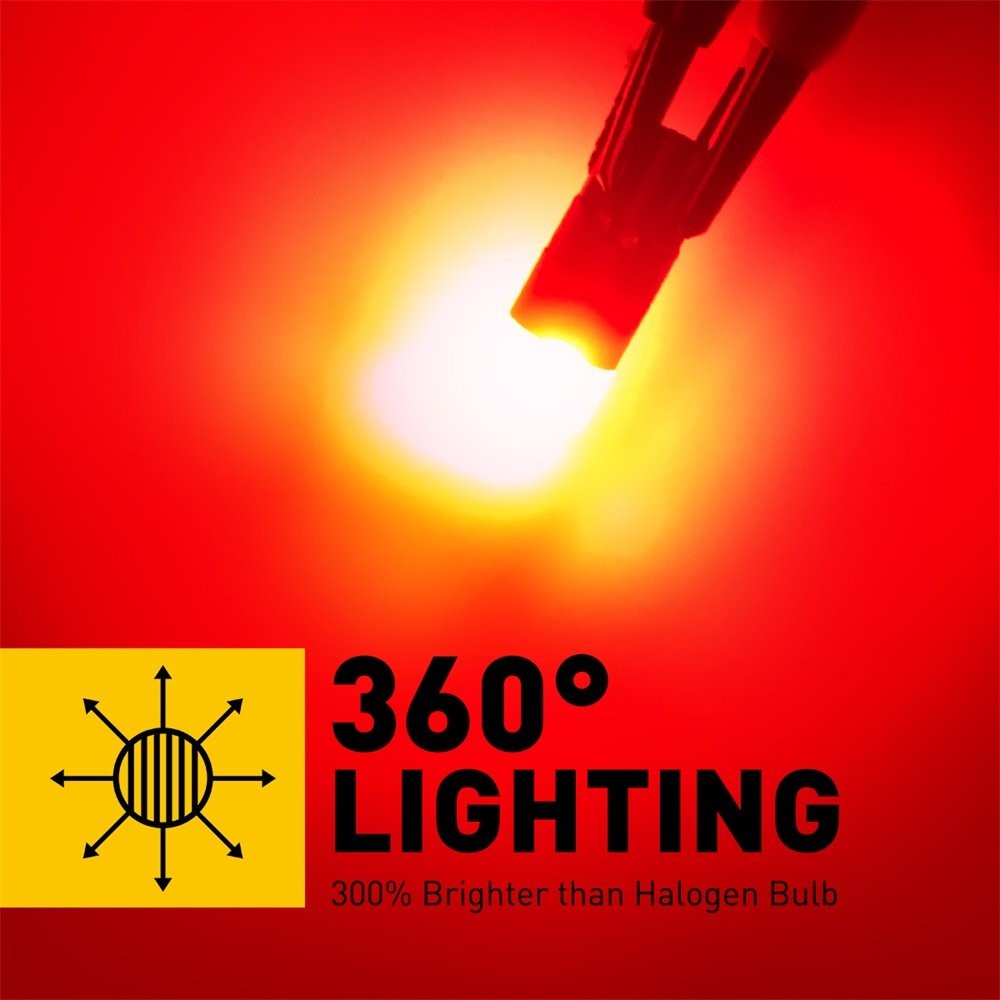 AUXITO Red LED 194 T10 W5W License Plate Light Inside Dome Trunk Light 800LM C