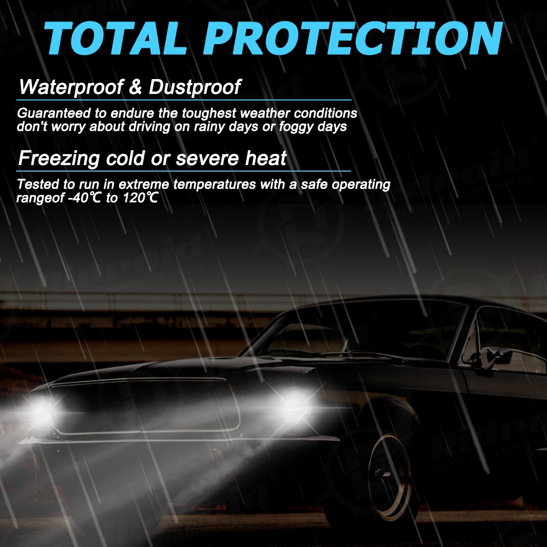 7 Inch LED Round GLASS Headlight Original Classic Look + LED H4 Bulb Conversion