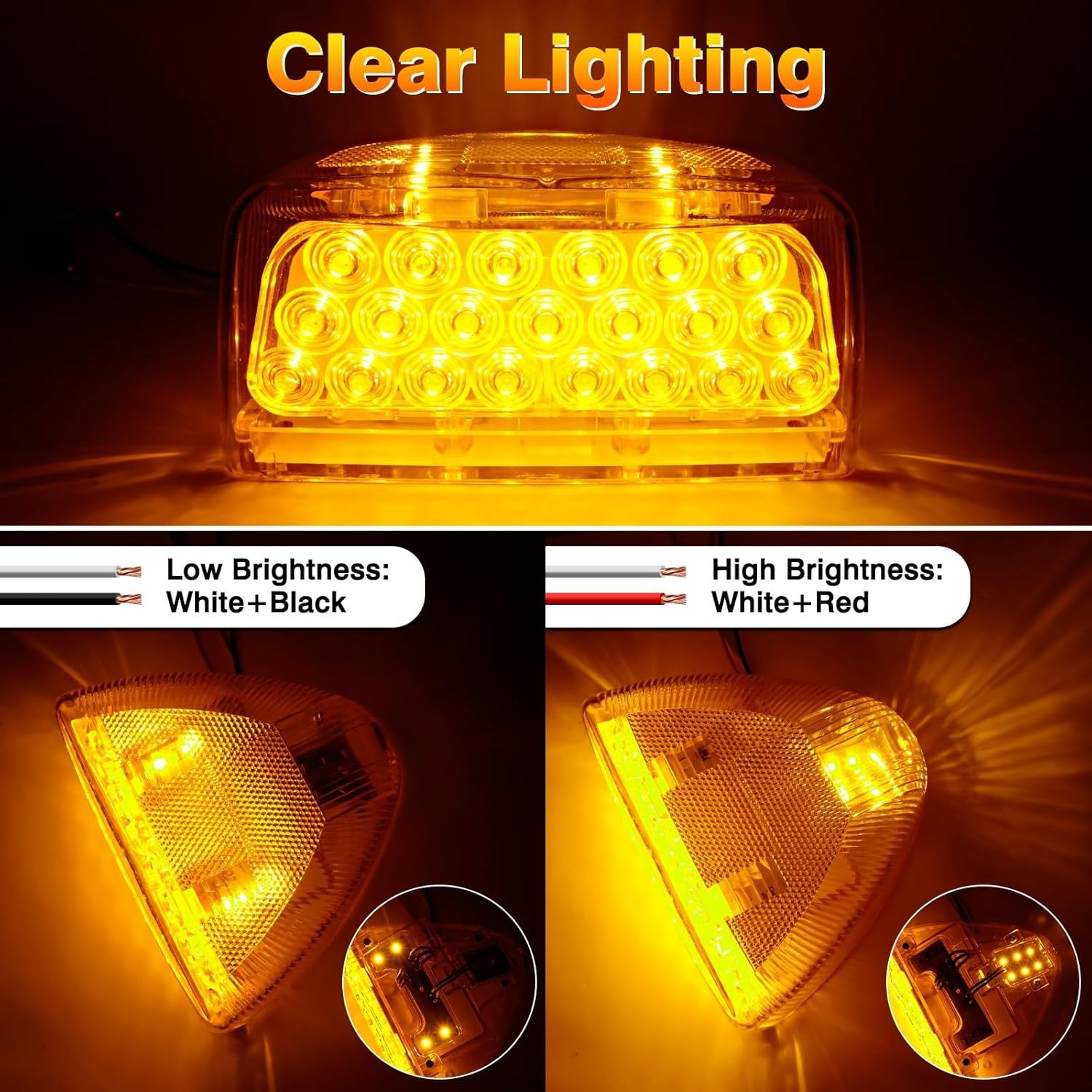 2Pcs 31 LED Turn Signal Triangle Light Replacement for Peterbilt 379 357 359 …