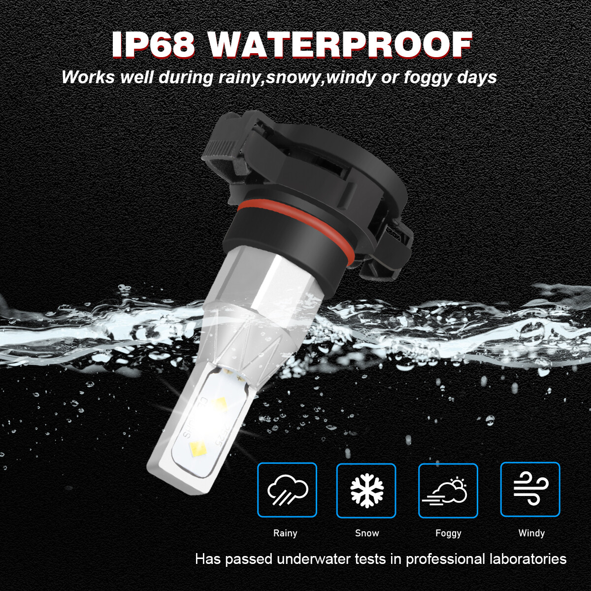 9012/HIR2 H16/5202 LED Headlight Fog Light Kit Bulbs White 6000K Plug&Play 4Pack