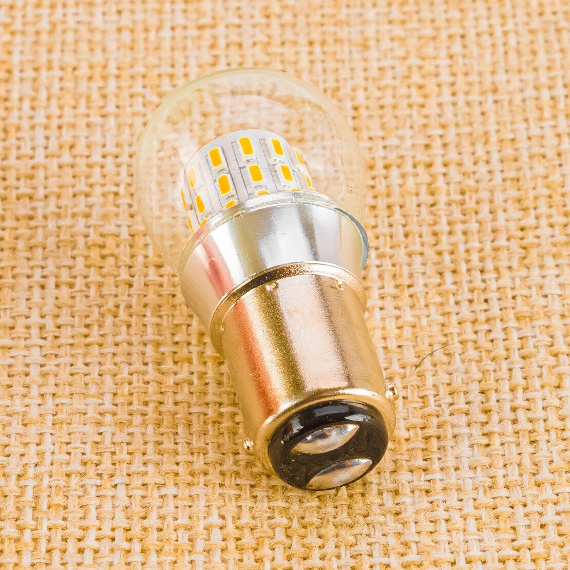 1x Yellow LED Double Contact Bayonet Turn Signal Light Bulb BA15D 1157 New