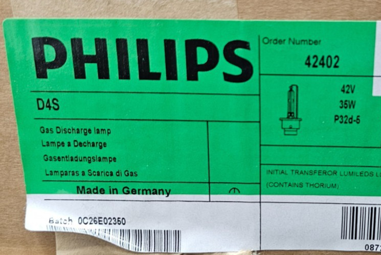 (QTY 2) PHILIPS D4S 42402 HID Replacement Bulb Fits LEXUS GS300 GS350 RX LS460