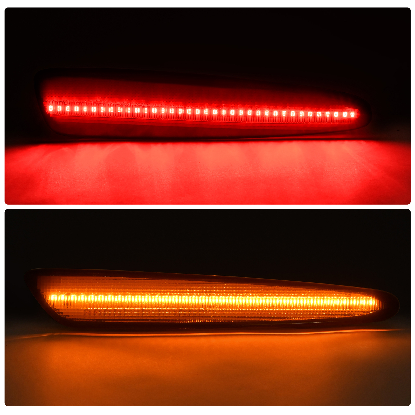 LED Smoked Front Rear Side Marker Lights Amber+Red For Chevy Corvette C6 2005-13