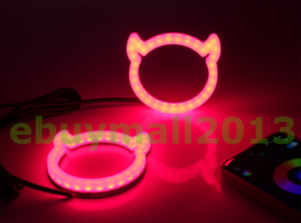 Bluetooth Control Dynamic Flow RGB Ox Horn Halo Dream Color Devil Eyes Flash DRL