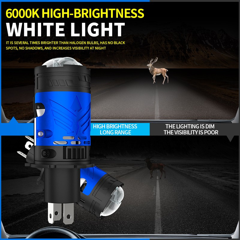 H4 17000LM 6000K LED For Car Headlamps 60W 6063 Aviation Aluminum Material