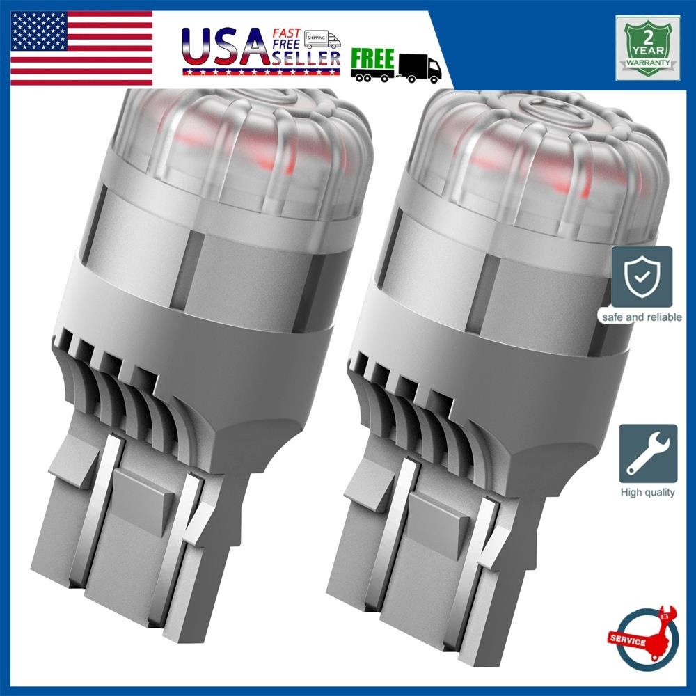 AUXITO 7443 7440 Red 7444 LED Bright Stop Brake Tail Light Parking Bulb 1/2set