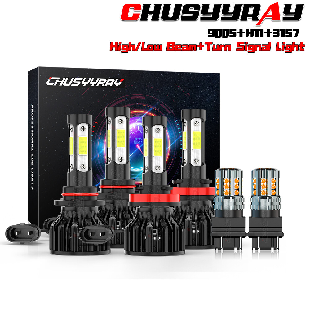For Chevy Silverado 1500 (07-13) LED Headlight Bulbs Hi/Low + Turn Signal Light