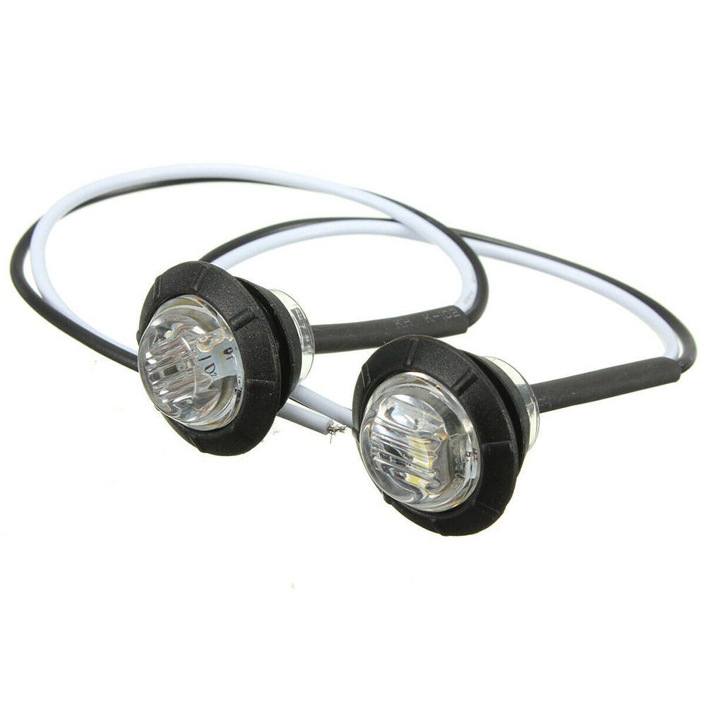10x Clear White 3/4″ Bullet Round LED Side Marker Lights for Trailer Truck RV