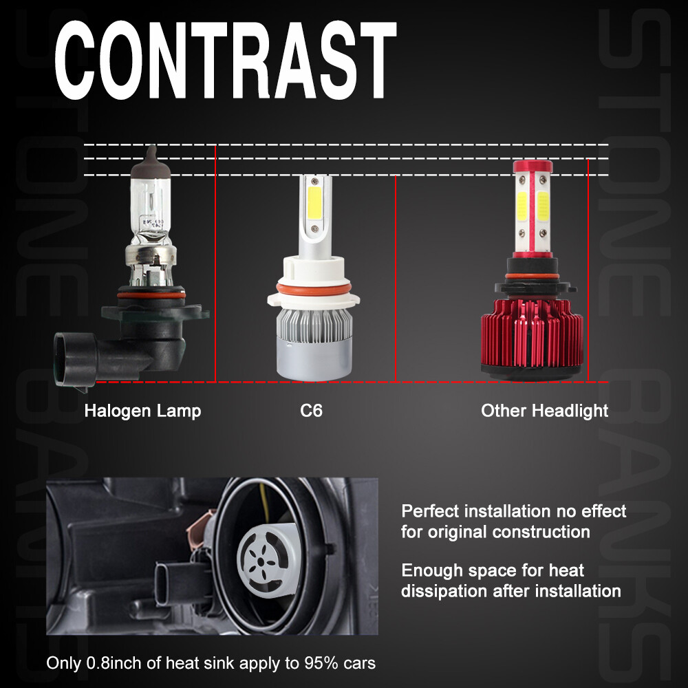 Whosesales 20X 9007 HB5 LED Headlight Bulbs Kit High Low Beam 6000K Super White