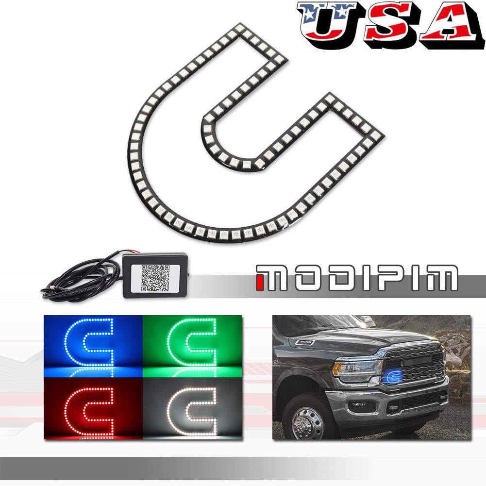 Front Grille RGB C Ring Illuminated LED Lights for Dodge RAM 1500 2500 3500 4500