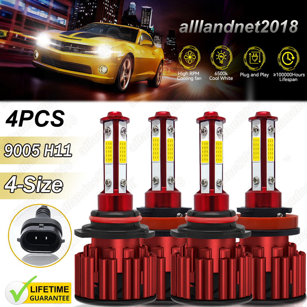 H11 9005 LED Headlight Super Bright Bulbs Kit 6000K White 330000LM High/Low Beam