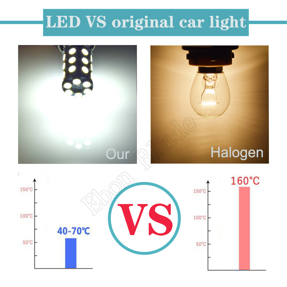 2x 6V BA15D LED Car Light 27SMD Tail Brake Stop Bulb Dual Beam Lamp White 6 Volt