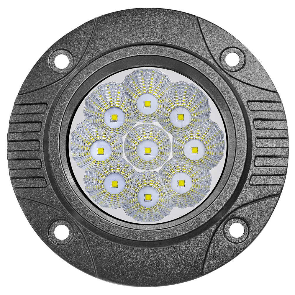 2X 5″ 90W LED Round Driving OffRoad Lights Pods Spot Flush Mount Reverse 4WD 12V