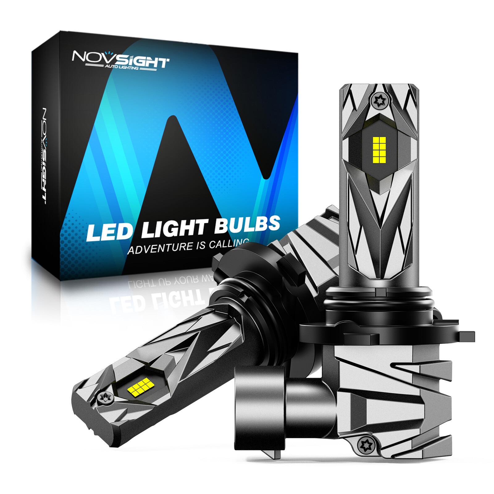 2X NOVSIGHT 9006 LED Headlight Bulbs Kit 6500K Bright High Low Beam Lamp 16000LM