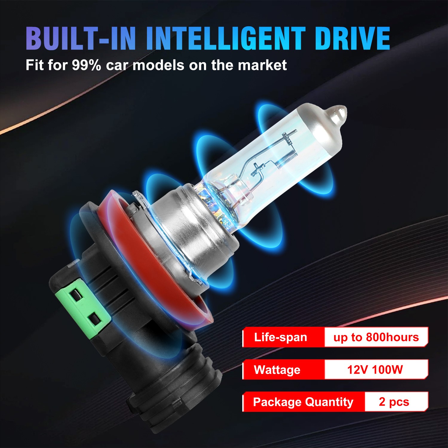 3800K Super Bright Combo Headlight H7 H7 H11 High+Low Beam+Fog Light Bulbs 100W