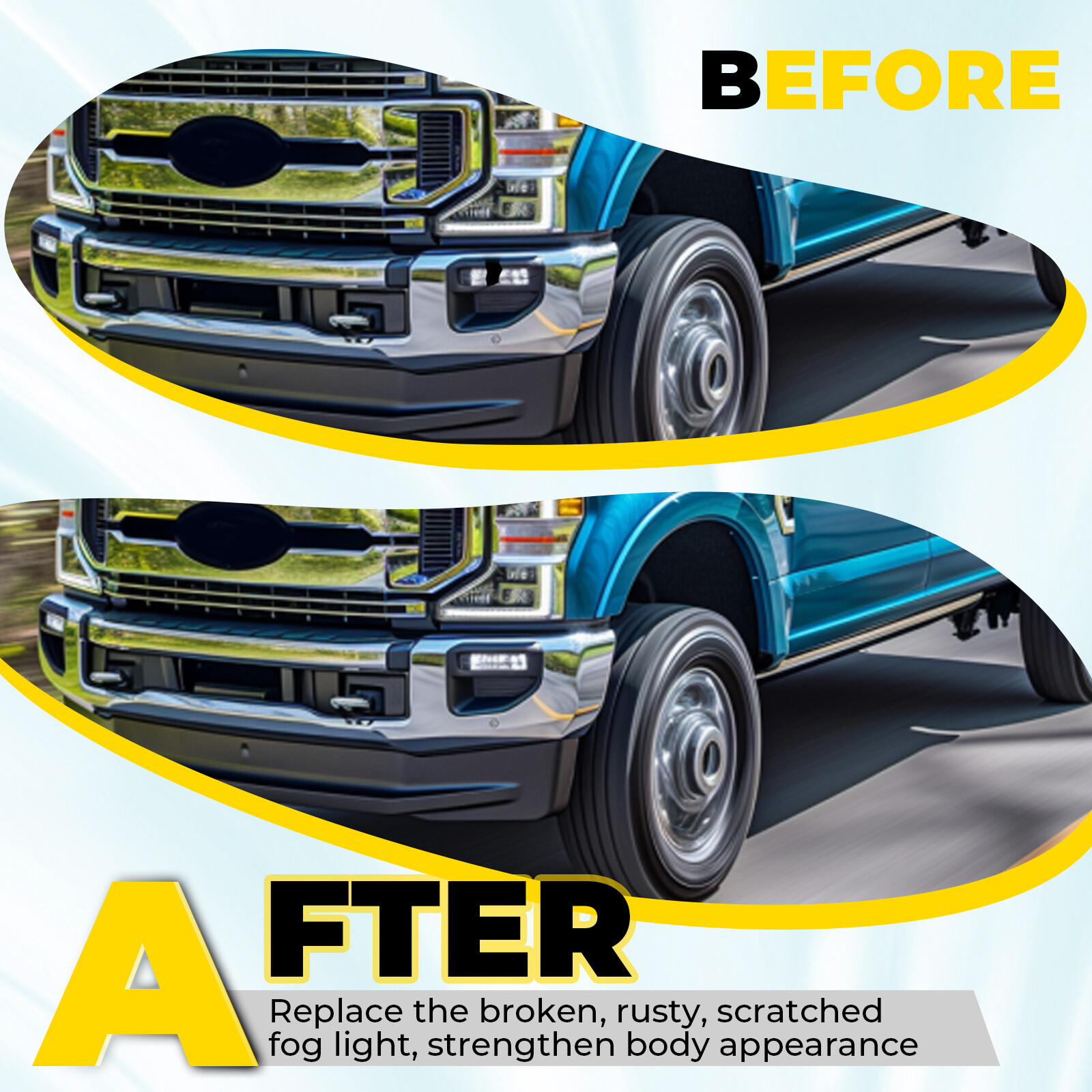For Ford F250 F350 Super Duty 2020-2022 LED Bumper Fog Lights Driving Lamps Set
