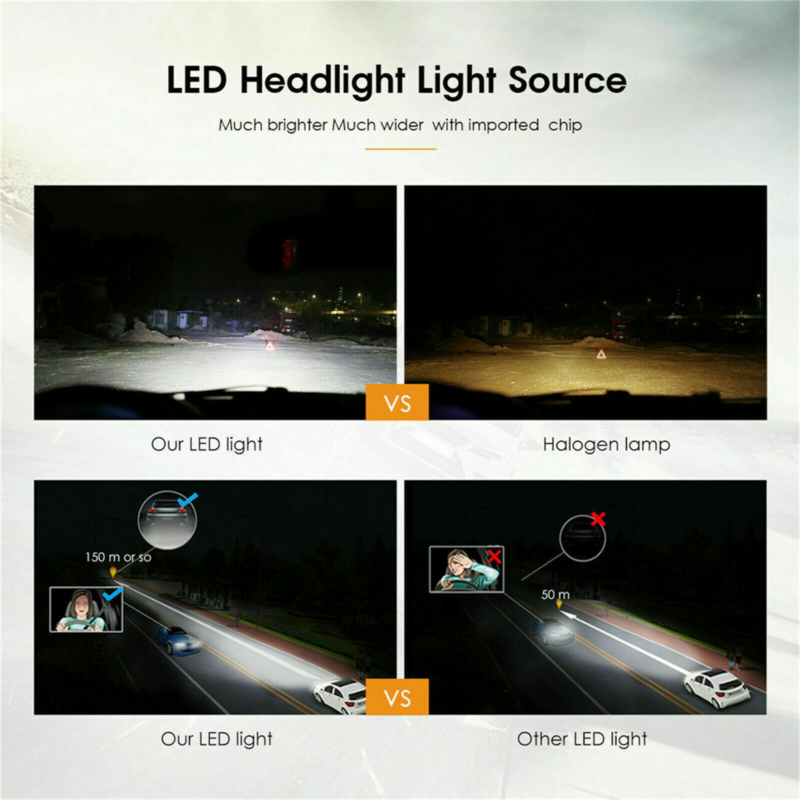 10000K LED Headlights Lights Bulbs Kit For Chevy Silverado 1500 2500HD 2007-2015