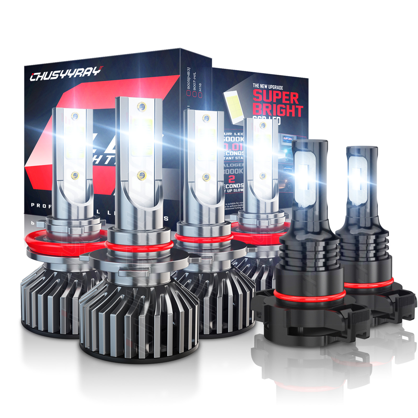 16000LM LED Headlight Fog Light Bulbs For Chevy Silverado 1500 2500 HD 2007-2019