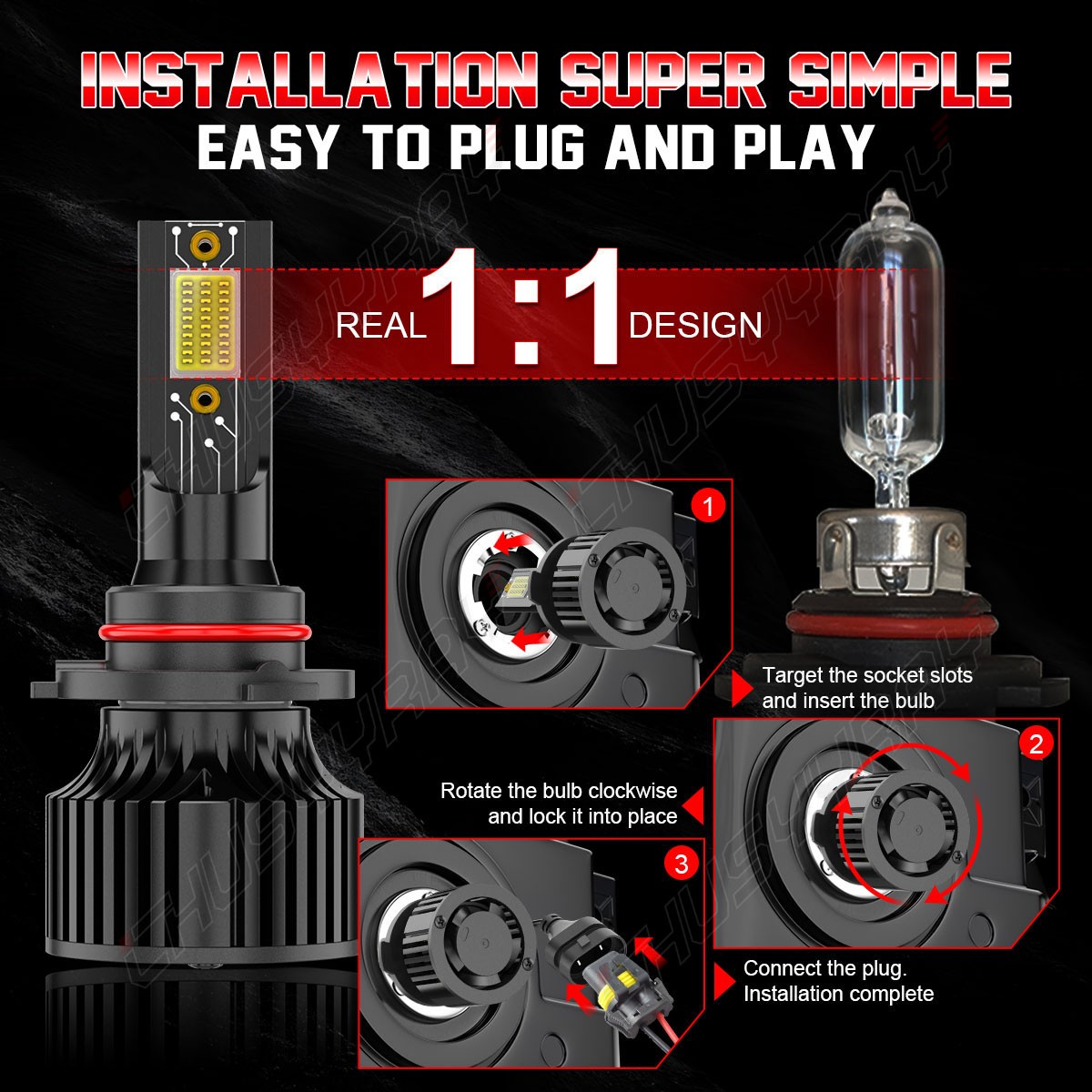 For Chevy Colorado 2015-2022 Combo 6Pcs LED Headlight High Low Fog Lights Bulbs