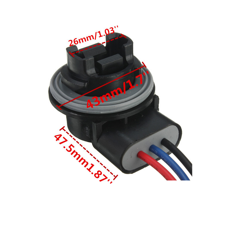 1 Pair 3156 3157 4157 Socket Car Bulb Holder Adapter for Turn Signal Light Gray