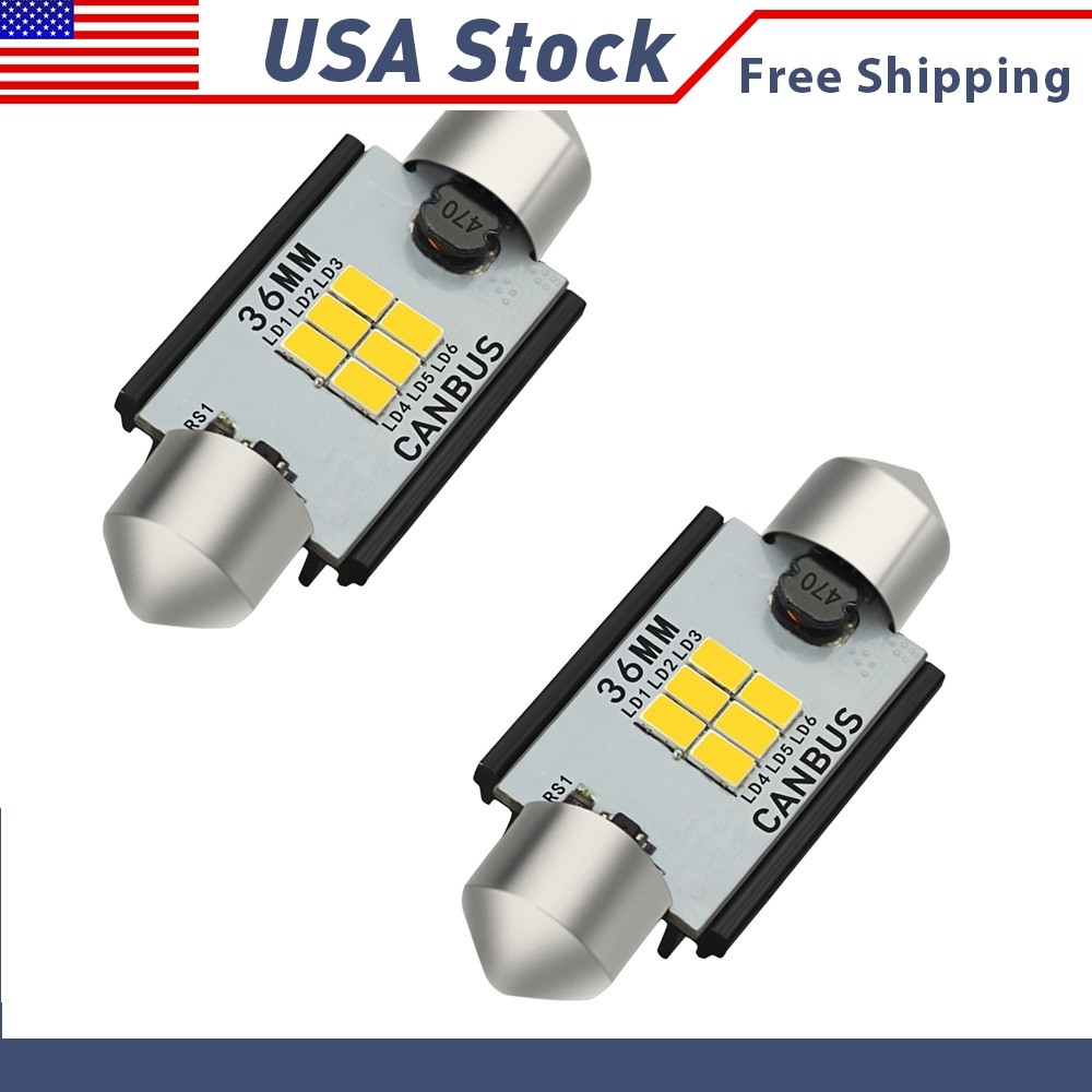 AUXITO C5W 36MM 6418 Festoon LED Plate License Tag Light Bulb Bright White 2/4x