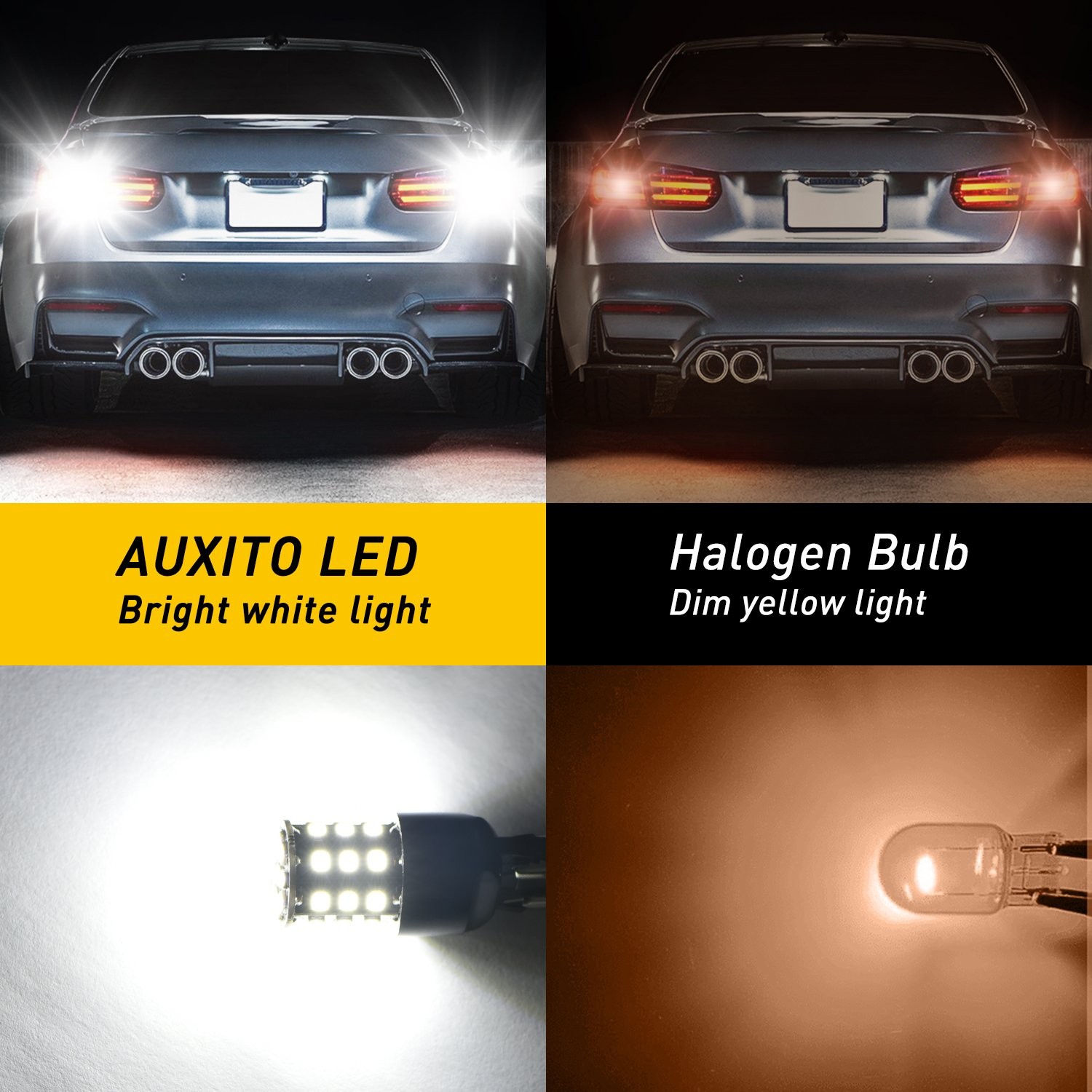 2pcs 7443 7444 LED 7440 Bulbs Brake Light Stop Lamp White Super Bright CANBUS