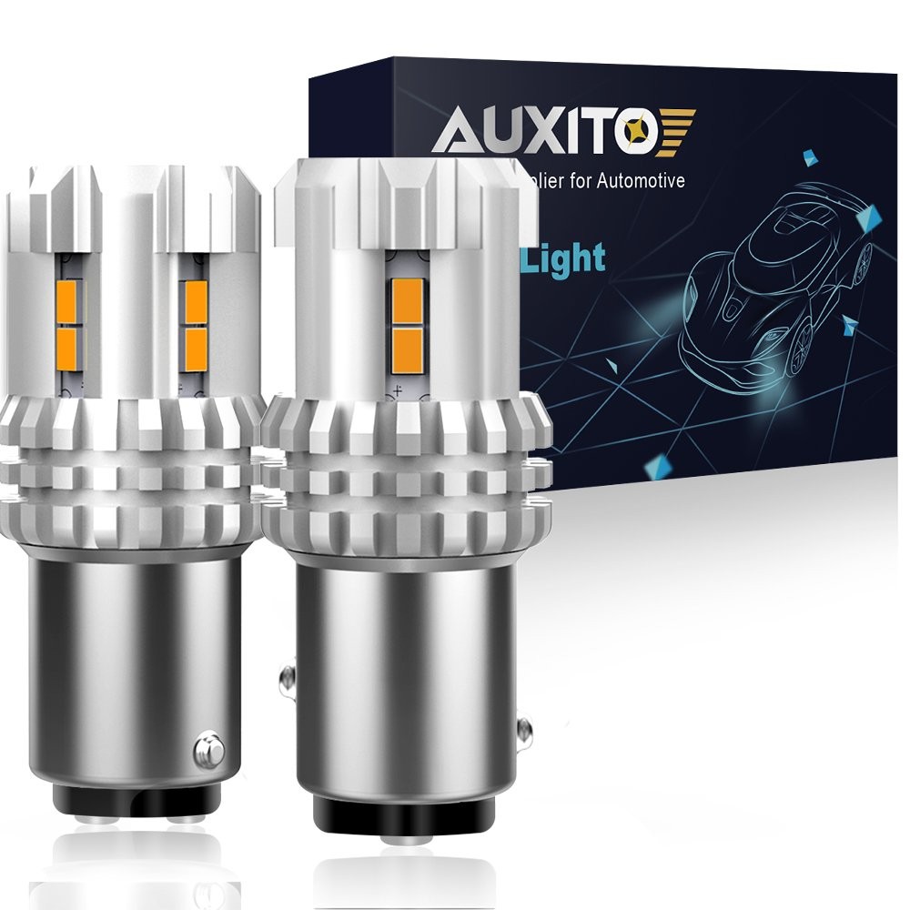4pc AUXITO 1157 LED Amber Yellow DRL Turn Signal Parking Side Marker Light Bulbs