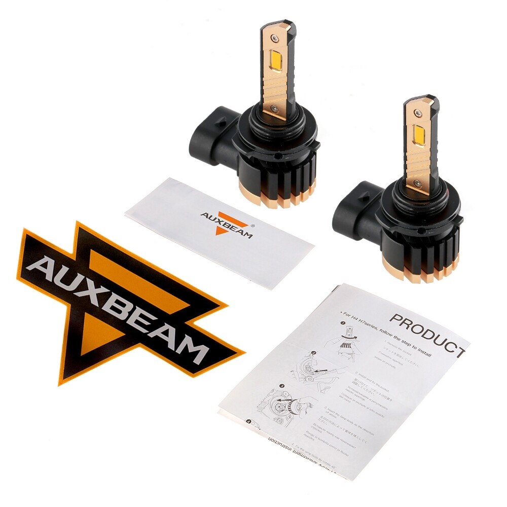 AUXBEAM 9006/HB4 8000LM 3000K Yellow Z3 LED Fog Light DRL Headlight BULBS 44W