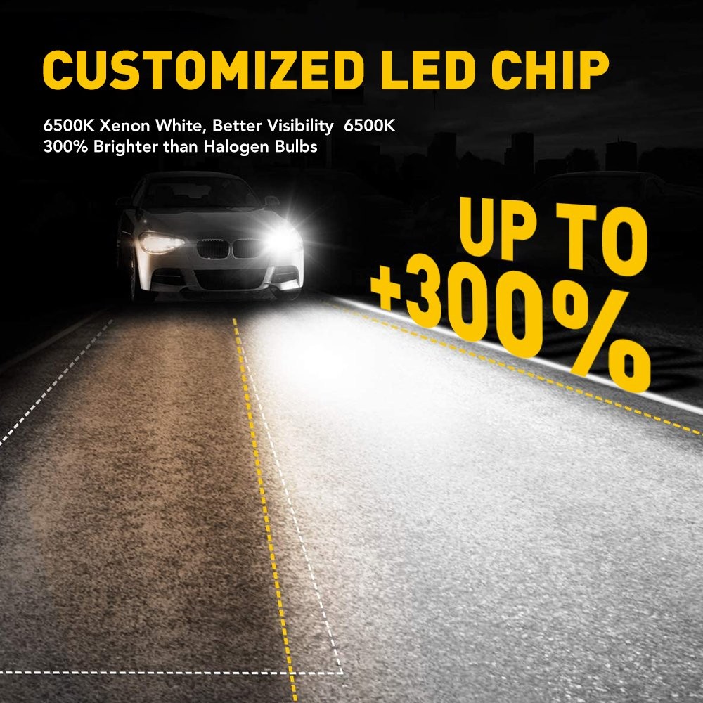 AUXITO Combo 9005 HB3 LED Headlight Kit Bulb High Beam Low Super White CANBUS X2
