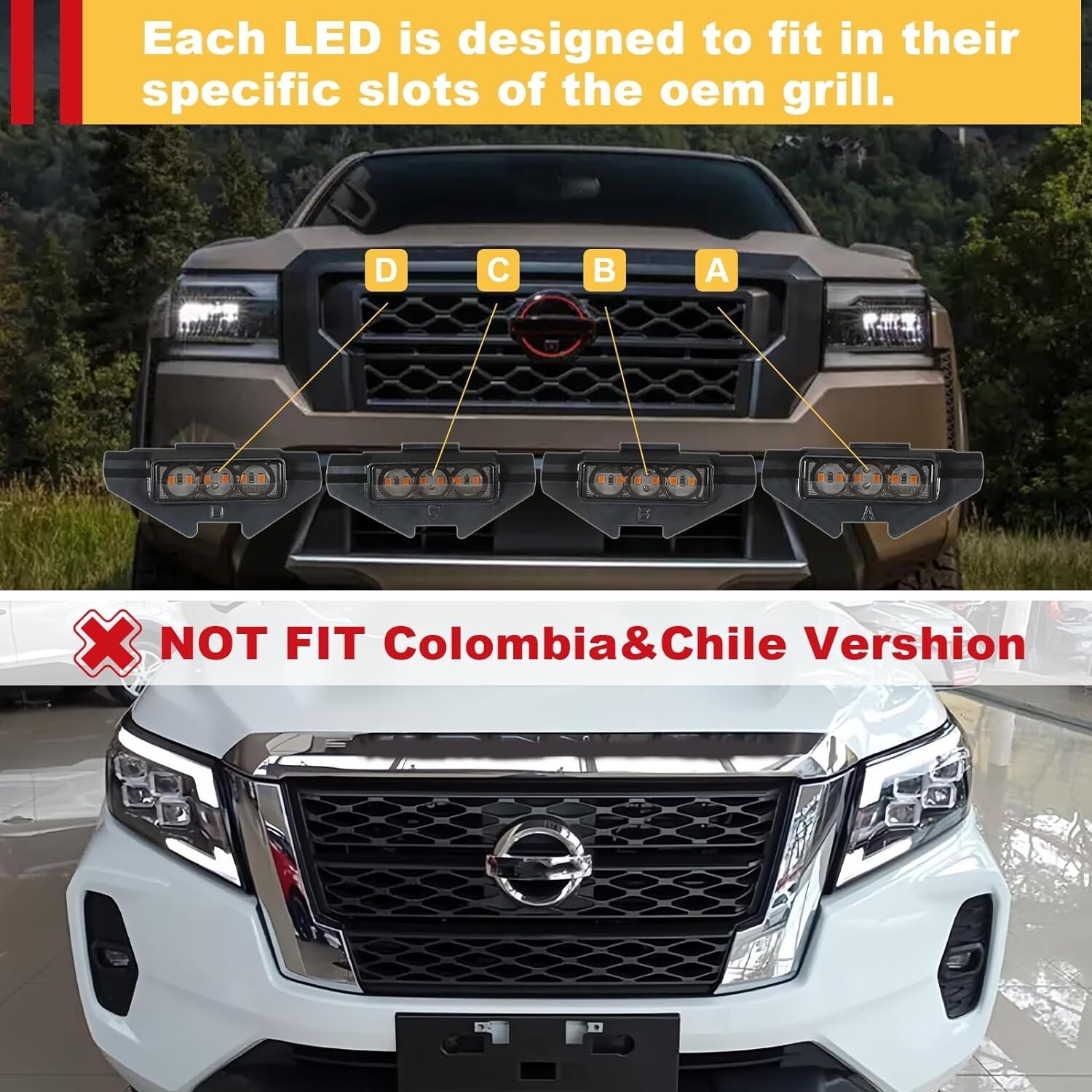 Led Grill Lights for 2022 2023 2024 Nissan Frontier Raptor Lights S SV Pro4x OEM