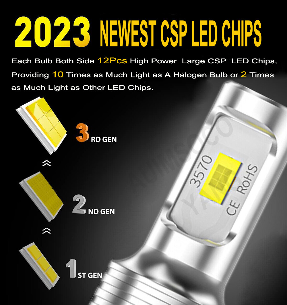 9005 LED Headlight Bulbs 8000K White High Beam HB3 330000LM 2x For Sport Utility