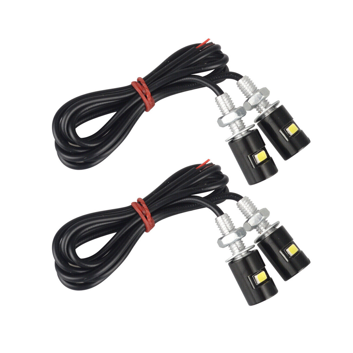 4× Motorcycle Car LED License Plate Light 5630/5730 SMD Screw Bolt Lamp Bulbs