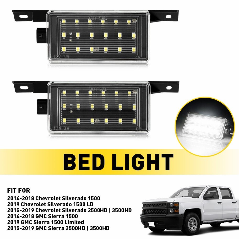 2-20X LED Bed Lights Cargo for 2014-2019 Chevy GMC Silverado Sierra Easy Install