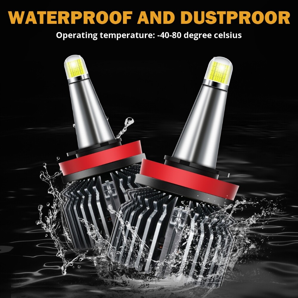 8-Sides LED Headlight Bulbs Conversion Kit 9005 H11 High Low Beam White 6500K
