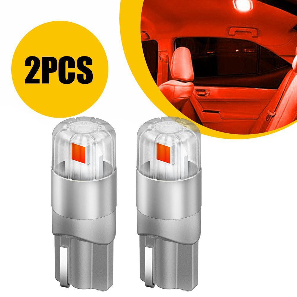 AUXITO Red LED 194 T10 W5W License Plate Light Inside Dome Trunk Light 800LM C