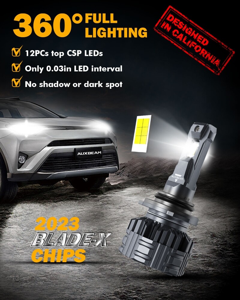 AUXBEAM 9006 HB4 LED Headlight Bulb Kit Low Beam 6000K 110W 24000LM with Canbus