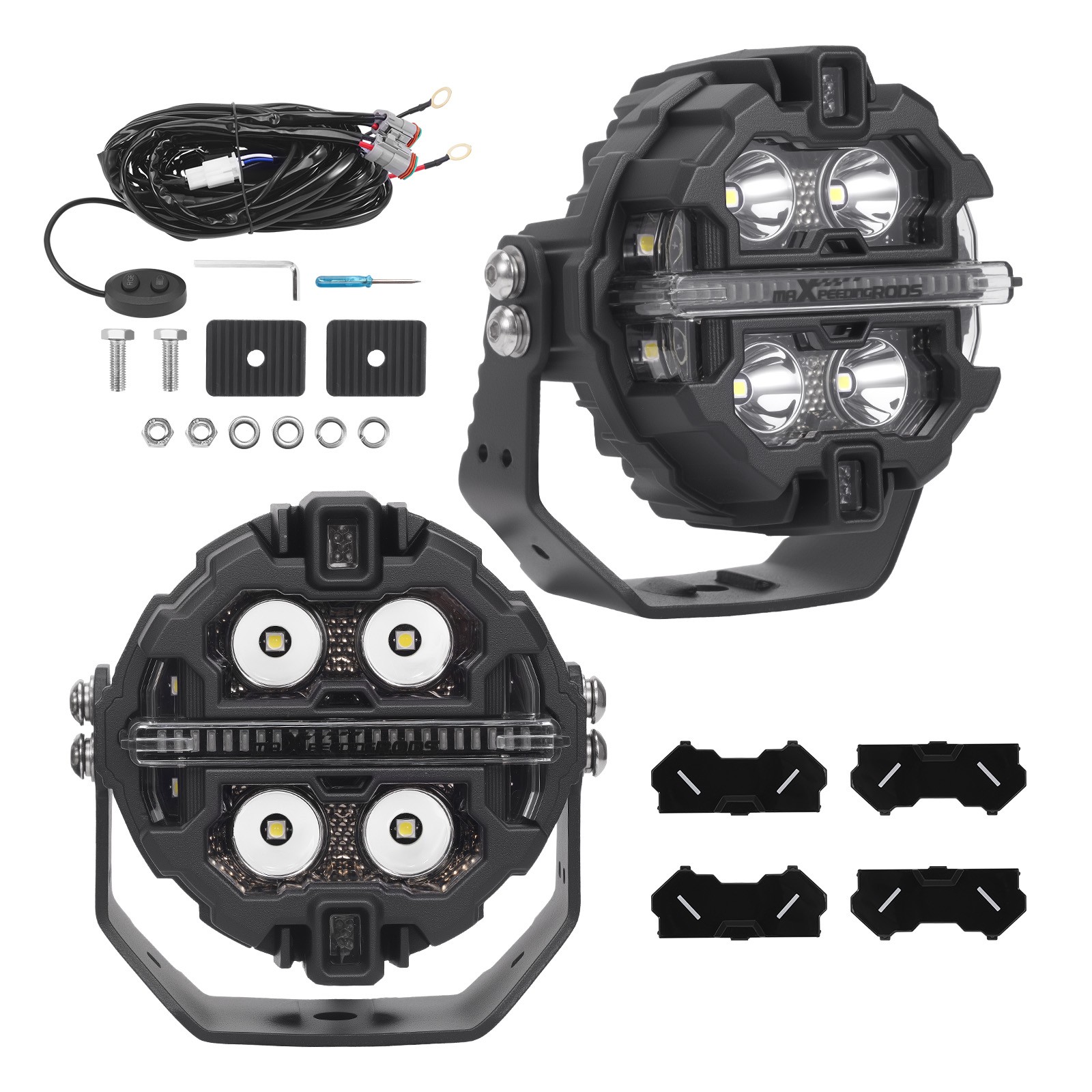 3.5″ LED Pod Lights Spot Beam RGB DRL For Off Road 4×4 SUV ATV Side Shooter 160W