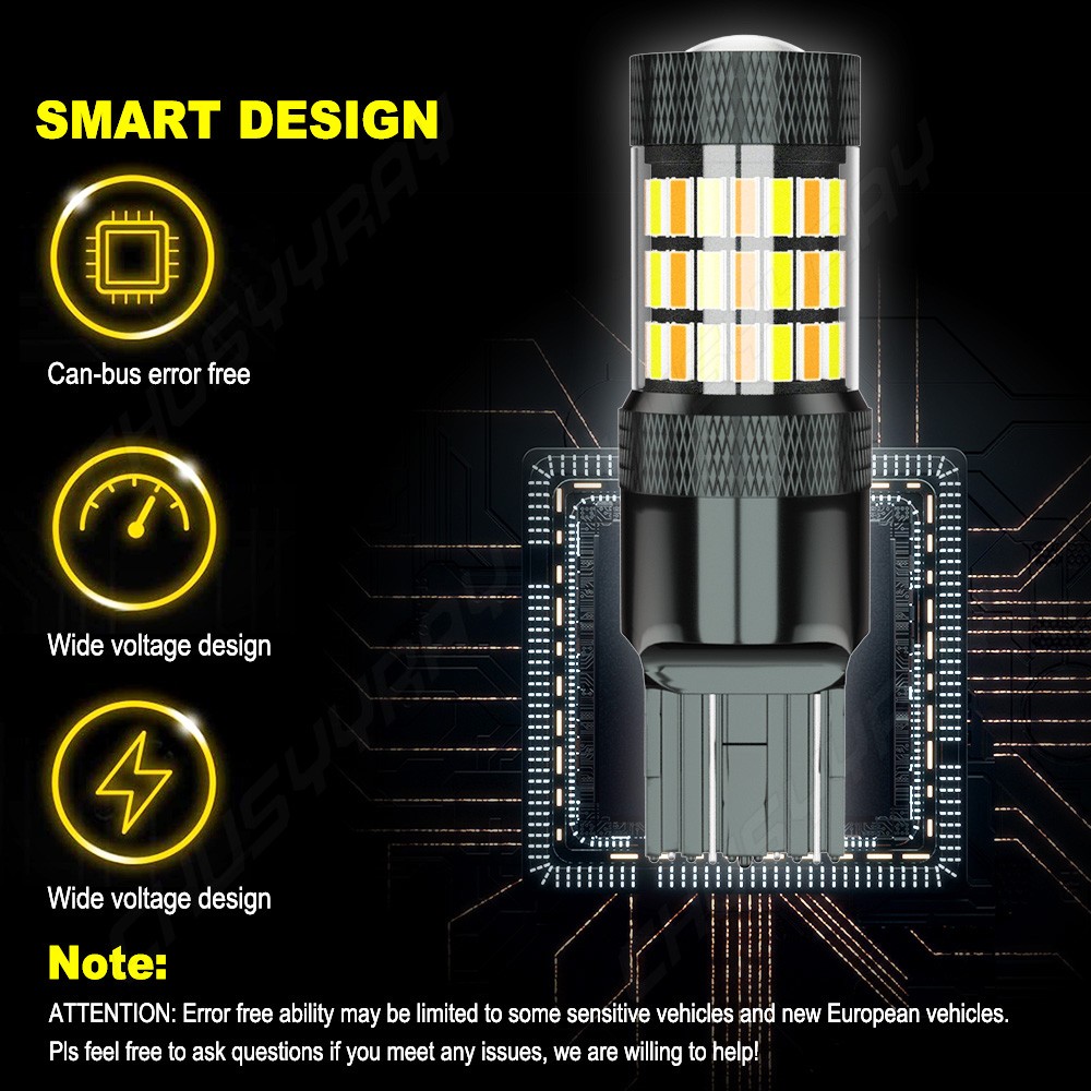LED Front Rear Turn Light Signal Blinker Bulbs 7441 7440 Amber Error Free A++