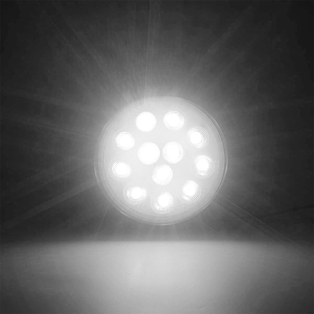 4in 12V Marker Lights LED Truck Trailer Round Side Bullet Light White Lamps 2Pcs