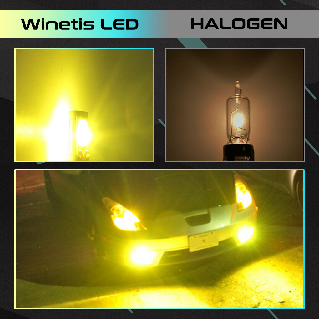 Strobe Flash H3 COB LED Fog Light Bulbs Lamp Kit 2400LM 2400LM White & Yellow