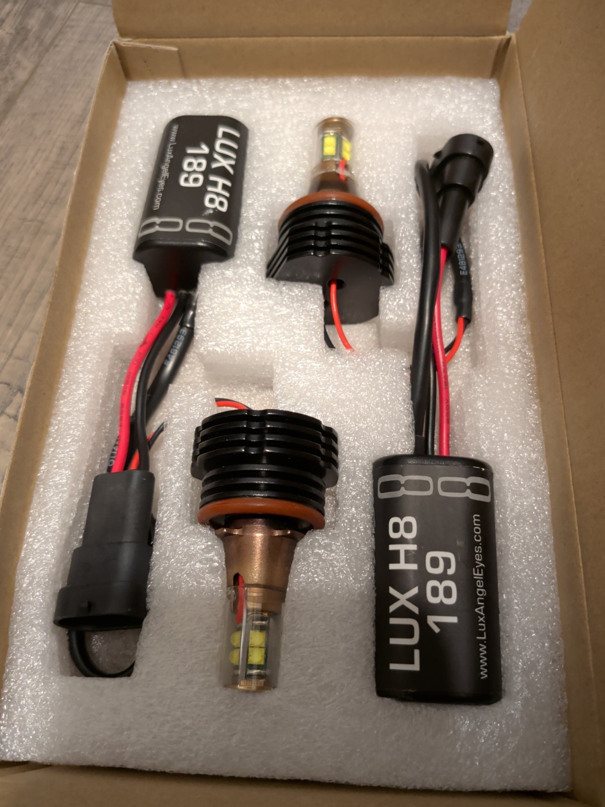 BMW E90 E92 E93 LUX H8 189 LEDs Angel Eyes Pair Pure white 7000K white 3 series