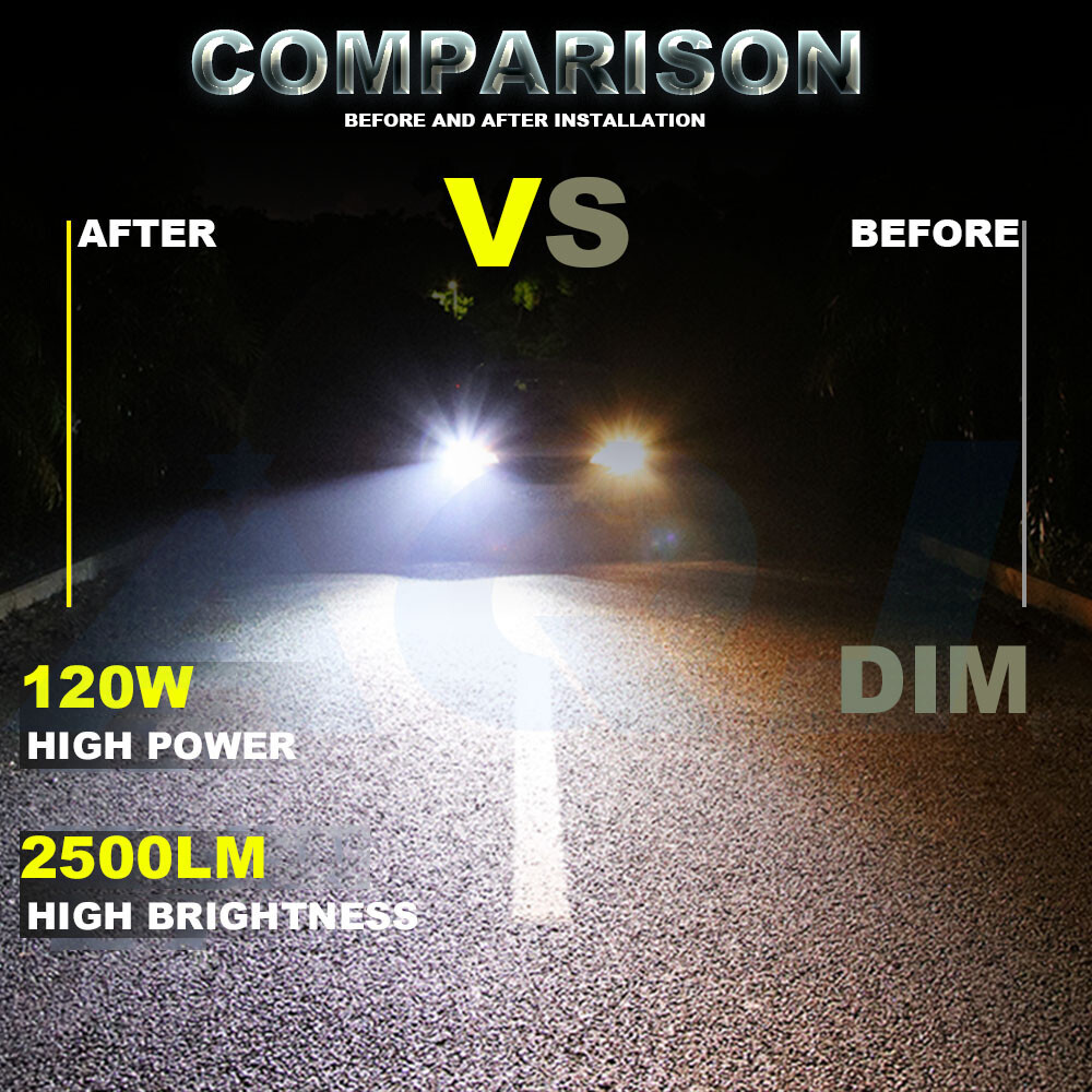 Clear White aqj 9007 HB5 LED Headlight Bulbs Lamps High Low Beam Super Bright 2x
